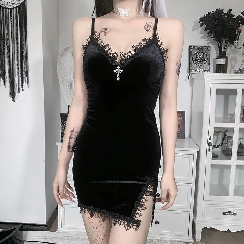 Midnight Cross Mini Dress