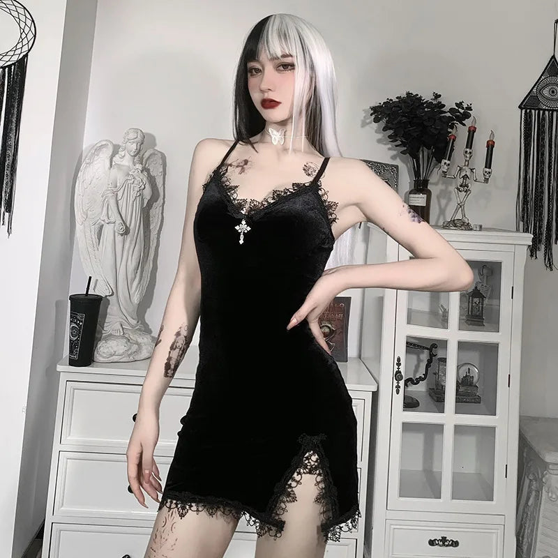 Midnight Cross Mini Dress