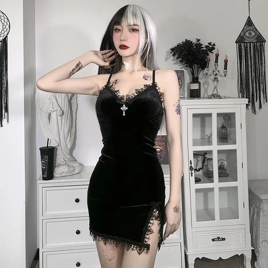 Midnight Cross Mini Dress