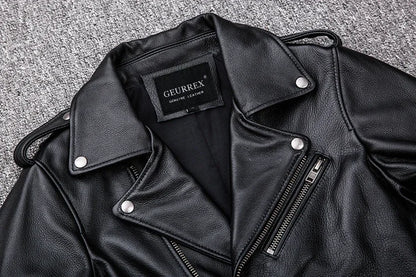 Spring Classical Motorcycle Leather Jacket