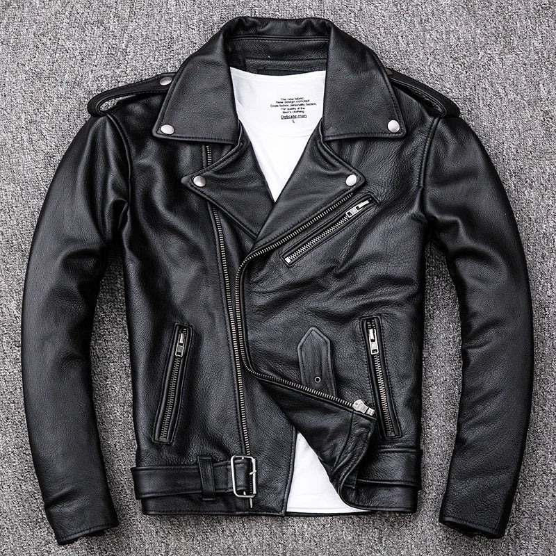 Spring Classical Motorcycle Leather Jacket
