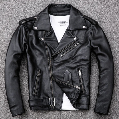 Spring Classical Motorcycle Leather Jacket