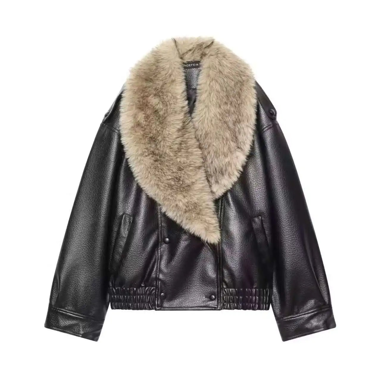 Victoria Fur Collar Leather Jacket