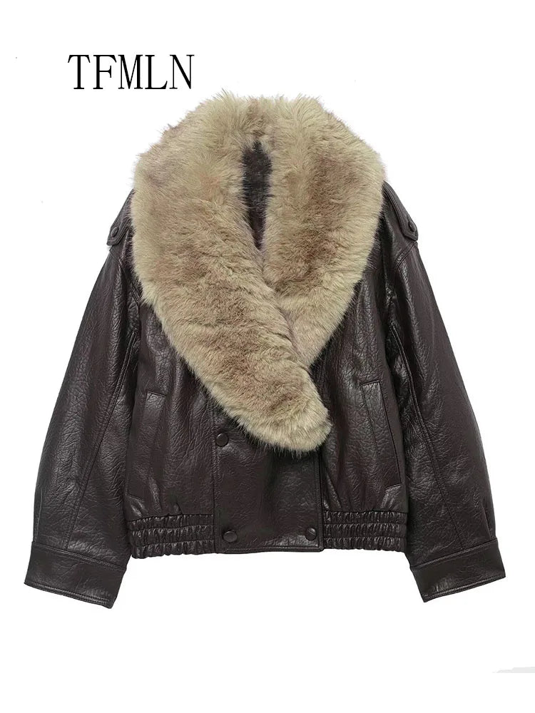 Victoria Fur Collar Leather Jacket