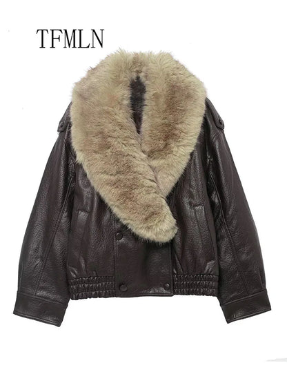 Victoria Fur Collar Leather Jacket