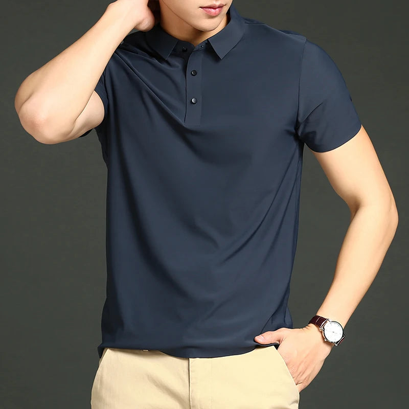 LuxeAir Silk Polo Shirt