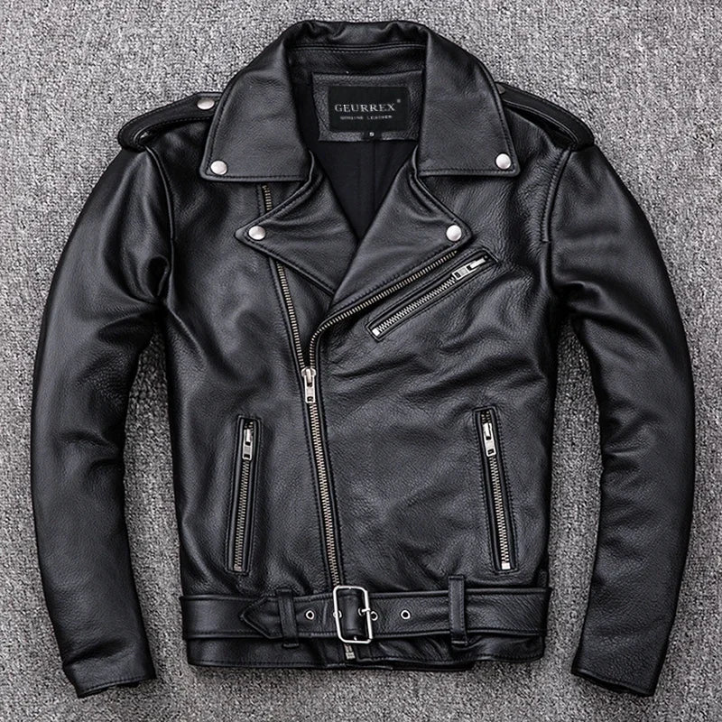 Spring Classical Motorcycle Leather Jacket