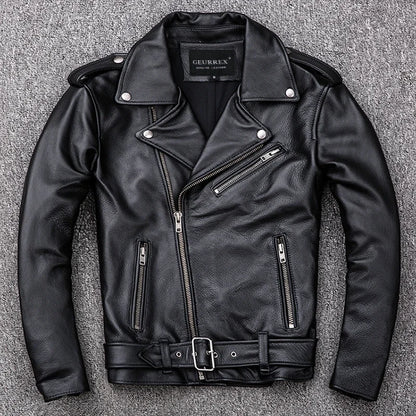 Spring Classical Motorcycle Leather Jacket