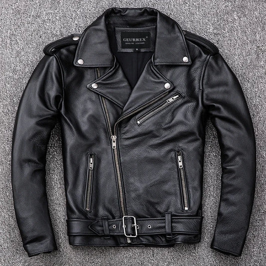 Spring Classical Motorcycle Leather Jacket
