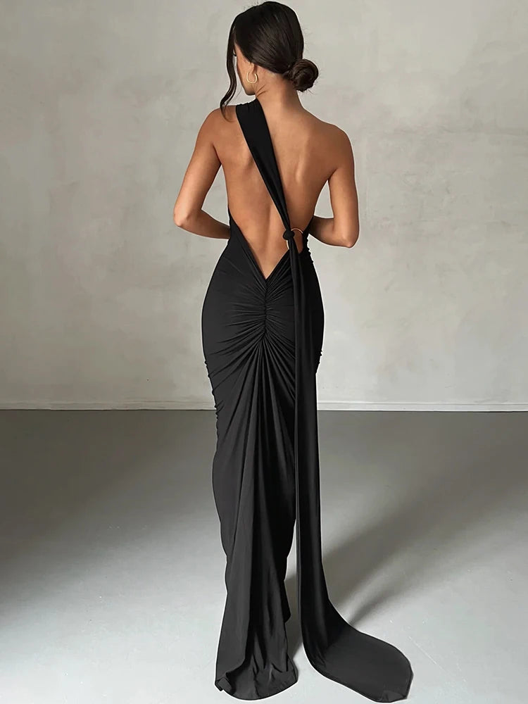 Luna One-Shoulder Maxi Dress