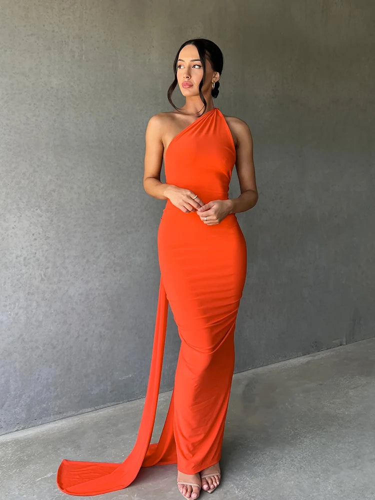 Luna One-Shoulder Maxi Dress