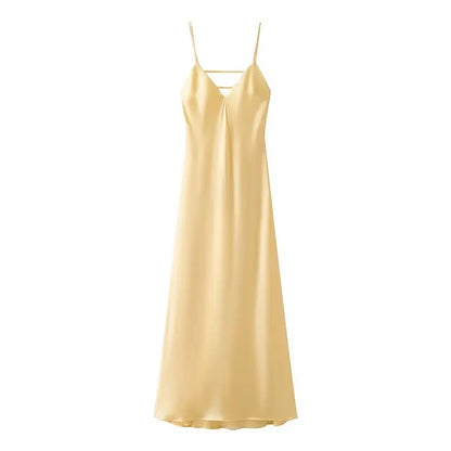 Blush Elegance Satin Maxi Dress
