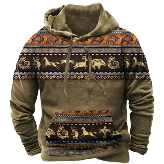 Vintage Fashion Tribal Style Men's Hoodie