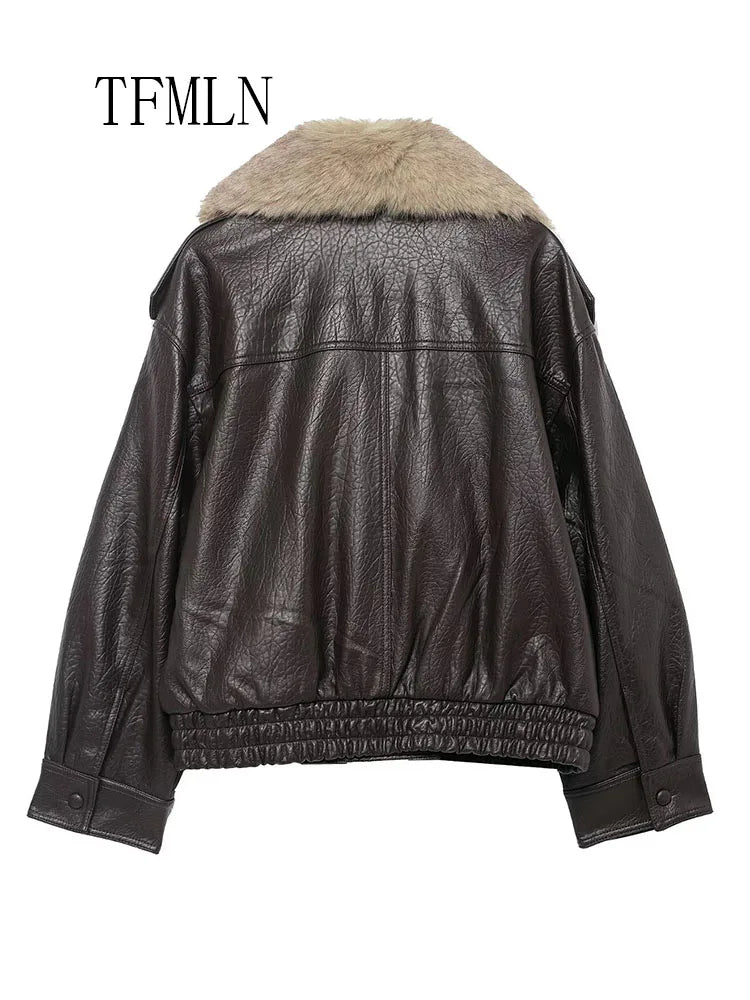 Victoria Fur Collar Leather Jacket