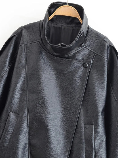 Raven Moto Faux Leather Jacket