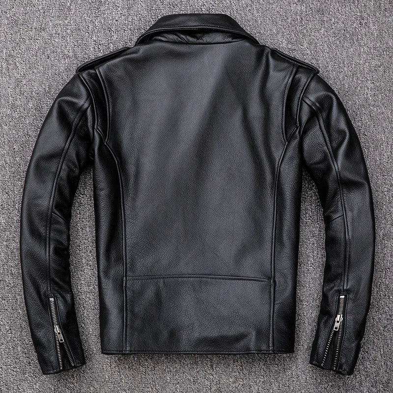 Spring Classical Motorcycle Leather Jacket