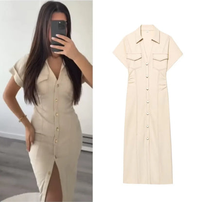 Cambridge Denim Midi Dress