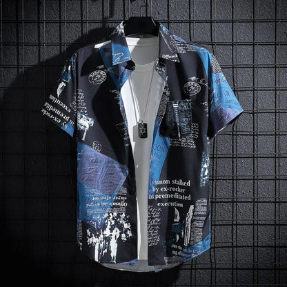 Coastal Print Short Sleeve Shirt