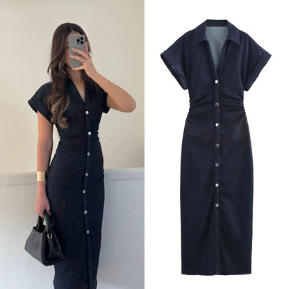 Cambridge Denim Midi Dress