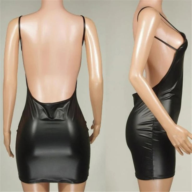 Midnight Luxe Faux Leather Mini Dress