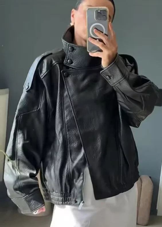 Raven Moto Faux Leather Jacket