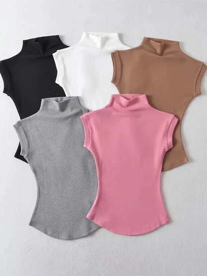 Sleek High-Neck Sleeveless Top