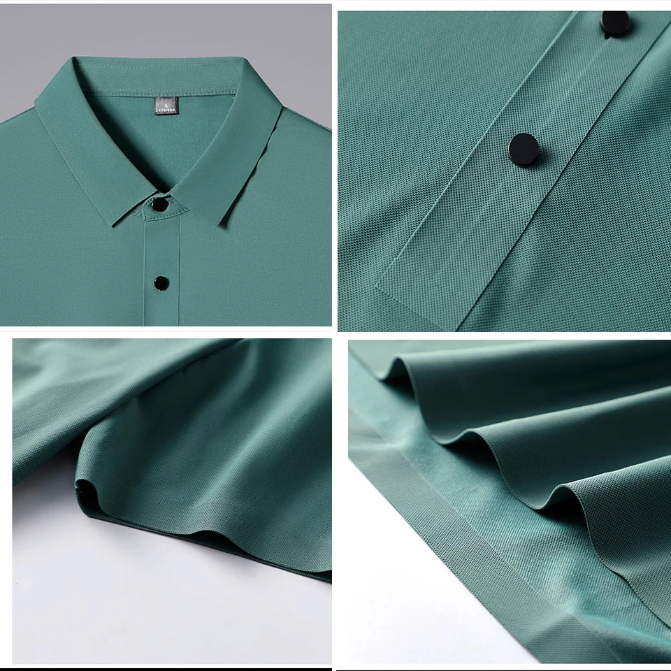 LuxeAir Silk Polo Shirt
