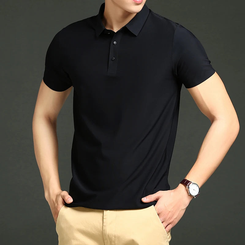 LuxeAir Silk Polo Shirt