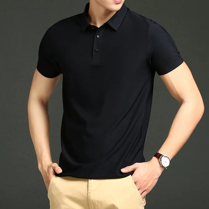 LuxeAir Silk Polo Shirt