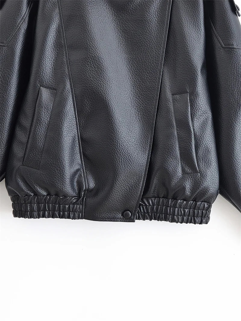 Raven Moto Faux Leather Jacket