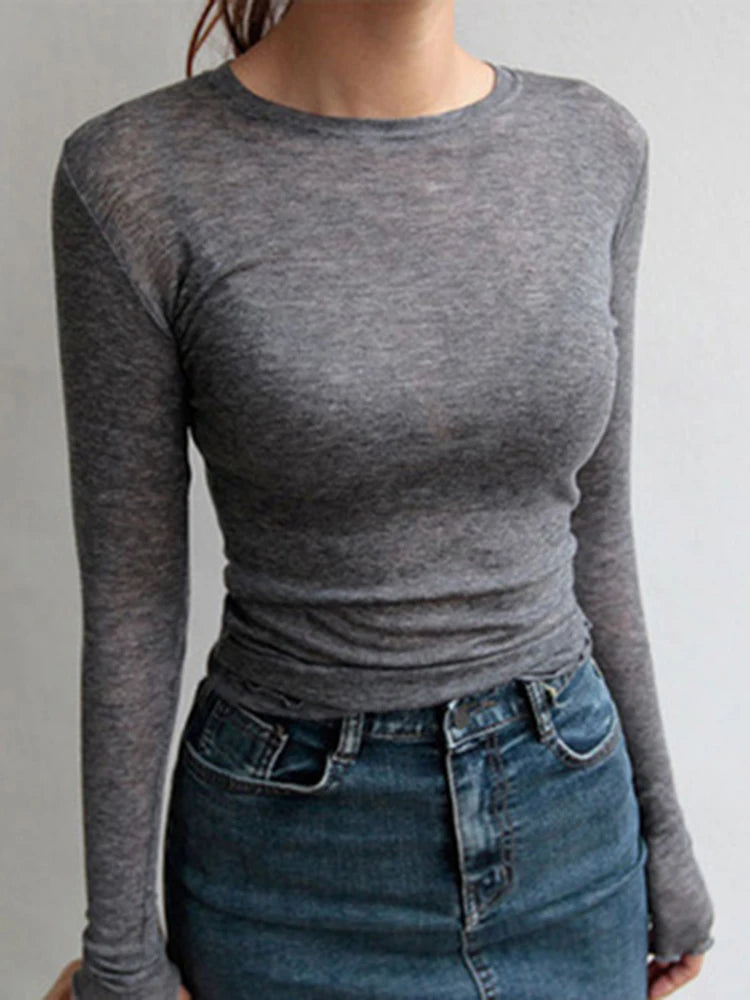 Luna Sheer Long Sleeve T-Shirt