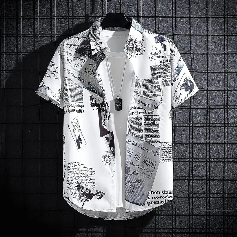 Coastal Print Short Sleeve Shirt