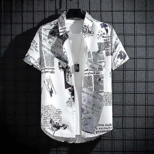 Coastal Print Short Sleeve Shirt