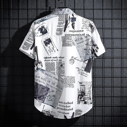 Coastal Print Short Sleeve Shirt