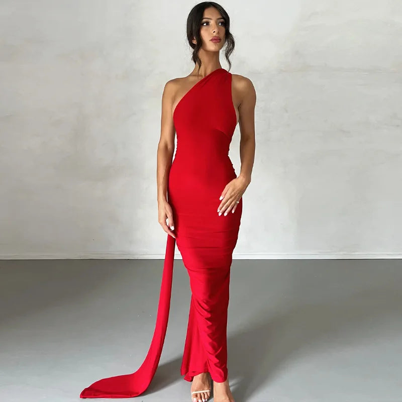 Luna One-Shoulder Maxi Dress