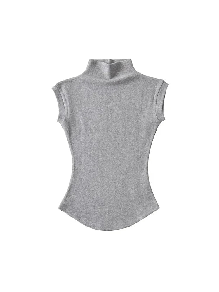 Sleek High-Neck Sleeveless Top