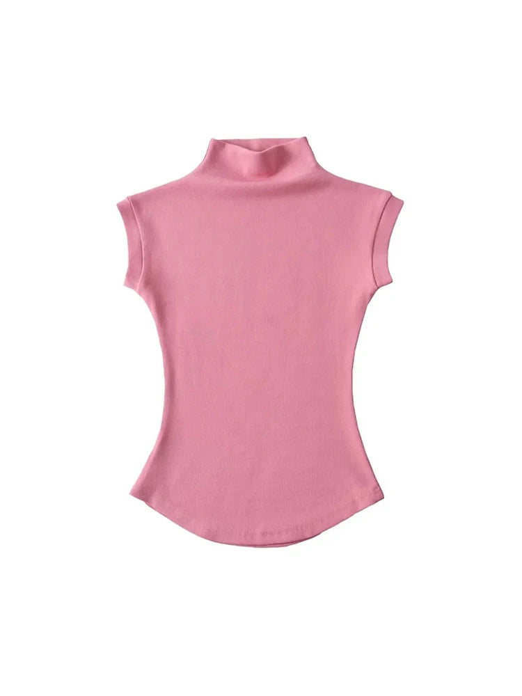 Sleek High-Neck Sleeveless Top