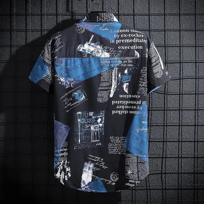 Coastal Print Short Sleeve Shirt