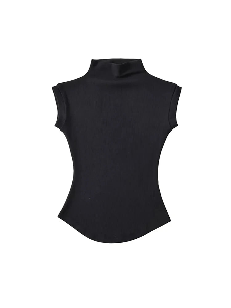 Sleek High-Neck Sleeveless Top