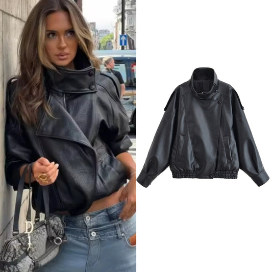 Raven Moto Faux Leather Jacket