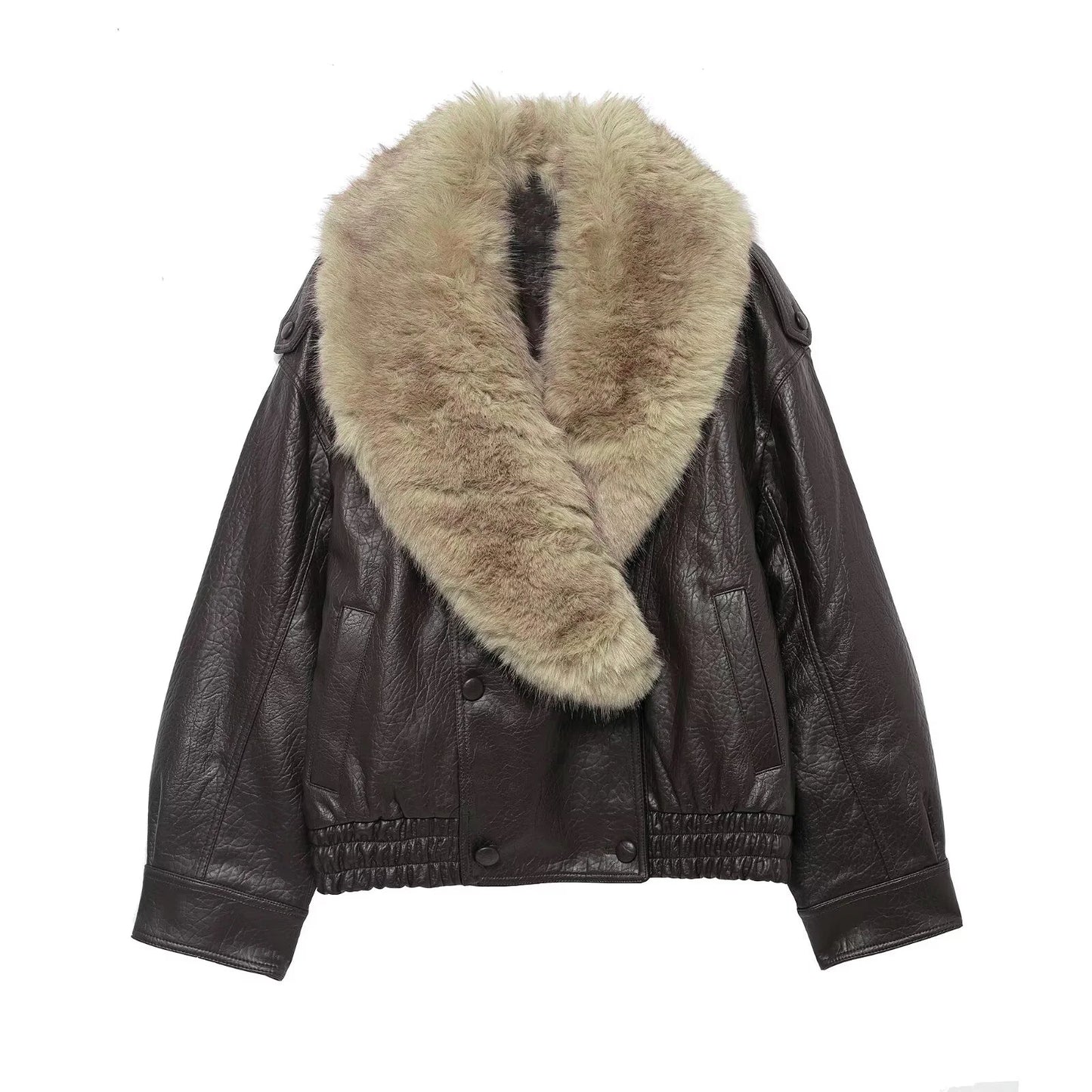 Victoria Fur Collar Leather Jacket