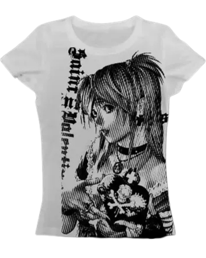 Y2K Anime Streetwear Crop Tee